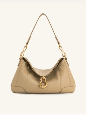 JW PEI Jayla Shoulder Bag Molten Buckle Pendant Beige Khaki Vegan Leather NWOT